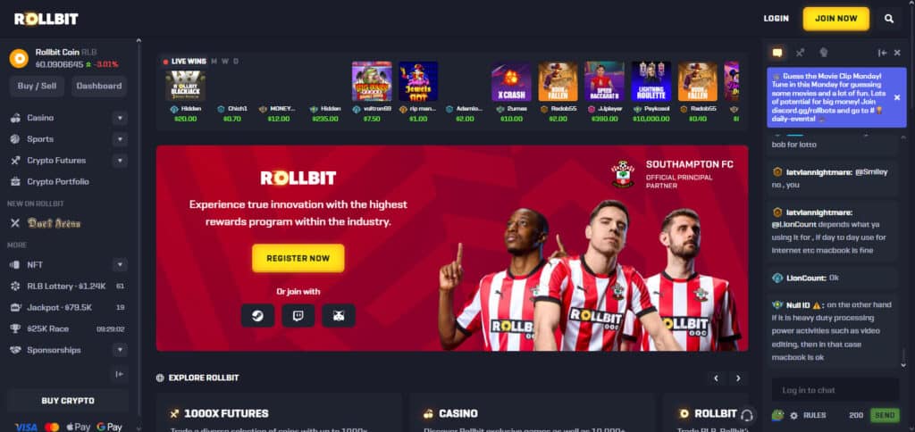 Rollbit UFC Crypto Betting Sites