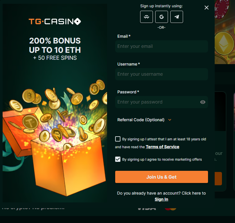Step-by-Step Guide to Register at TG.Casino